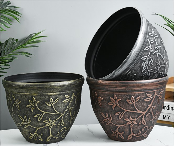 GTA32009 Imitation metallic flower pot
